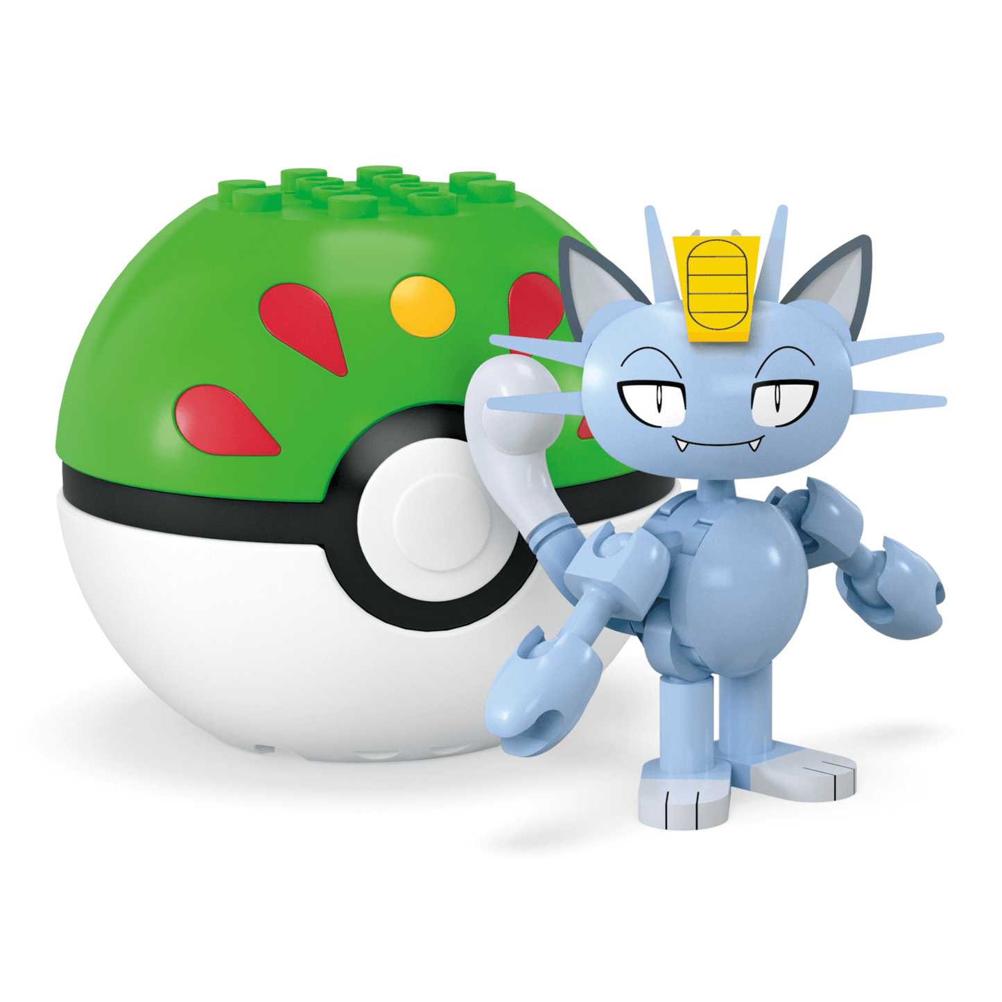MEGA Pok¨¦mon Alolan Meowth Building Toy Kit, Poseable Action Figure (28 Pieces) For Kids