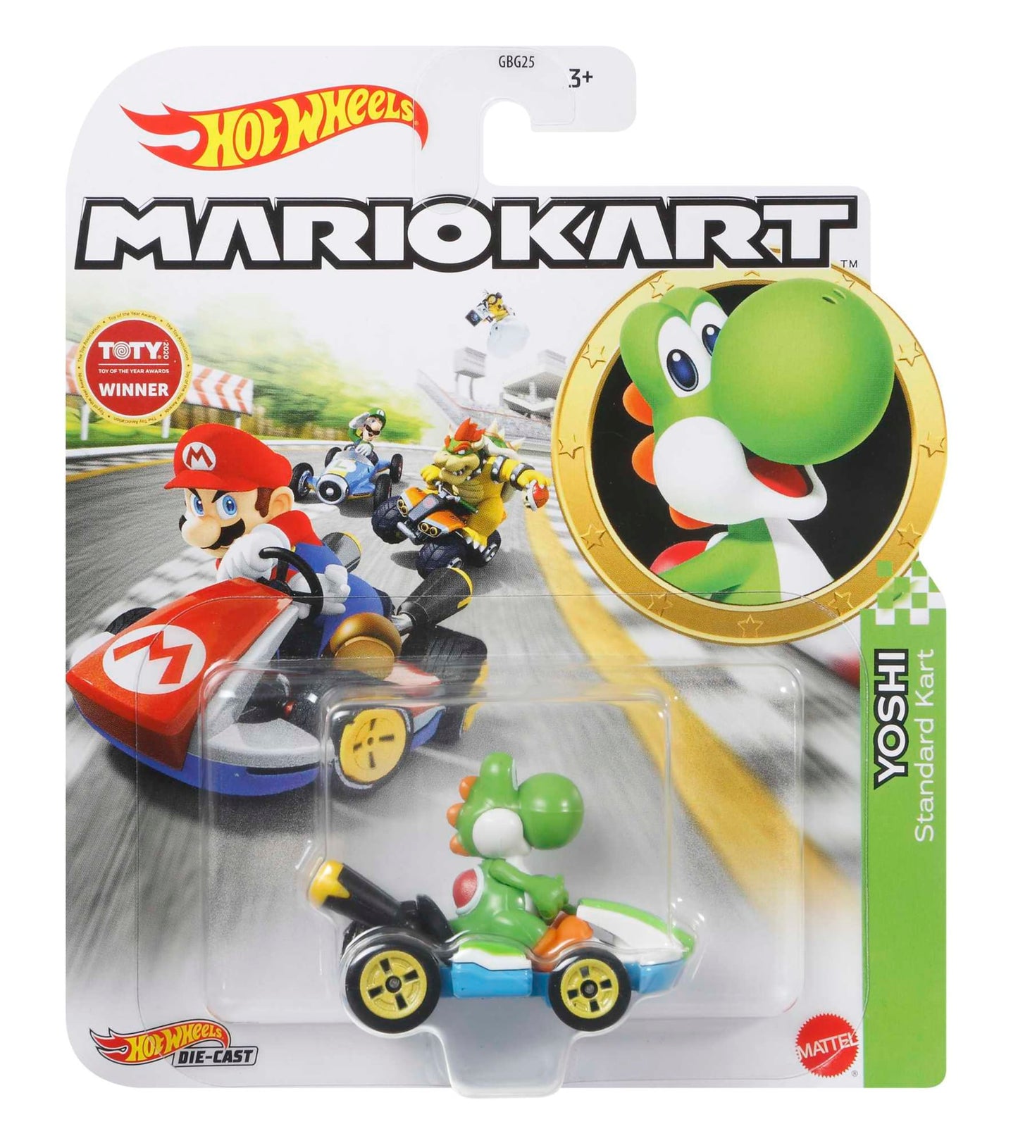 Hot Wheels Mario Kart Veh¨ªculo de Juguete Yoshi Est¨¢ndar Kart