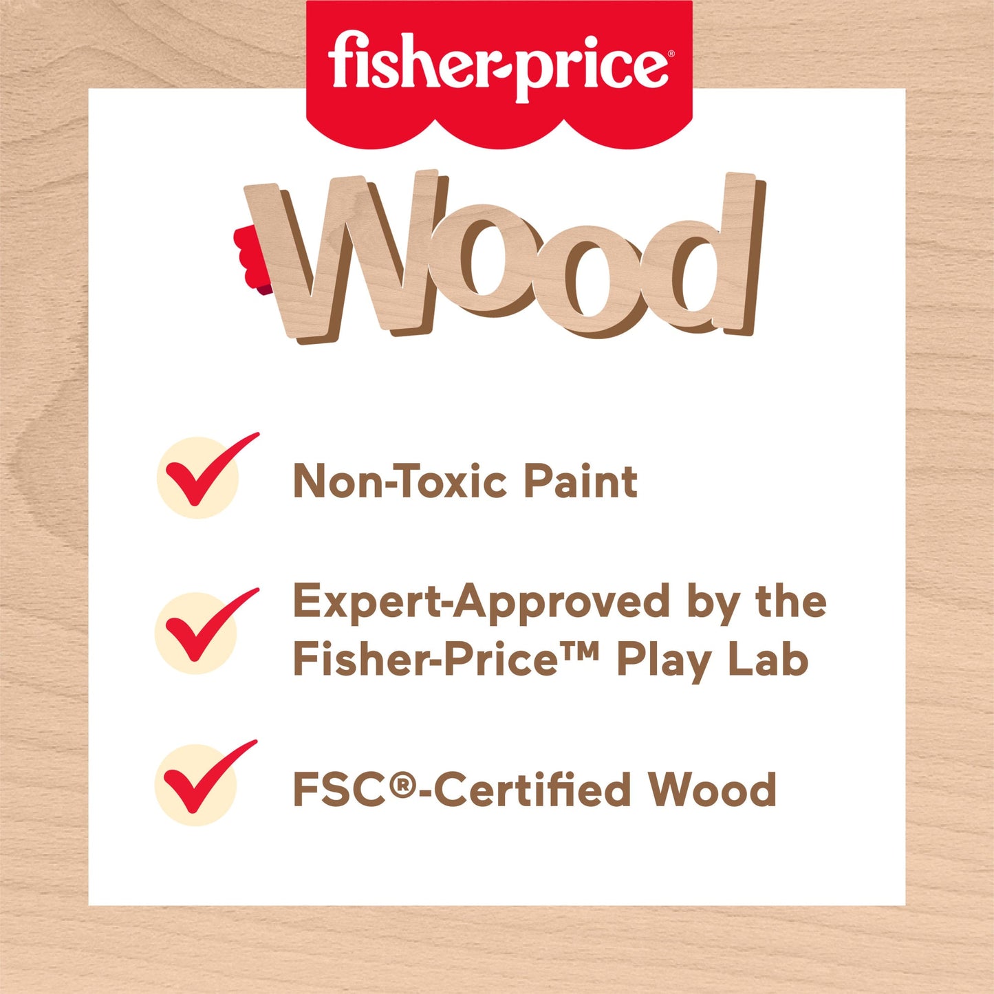 Fisher-Price Wood Pretend Play Toy Tea Set, 12-Piece Wooden Playset With Teapot, Cups & Saucers For Preschool Kids Ages 3+ Years