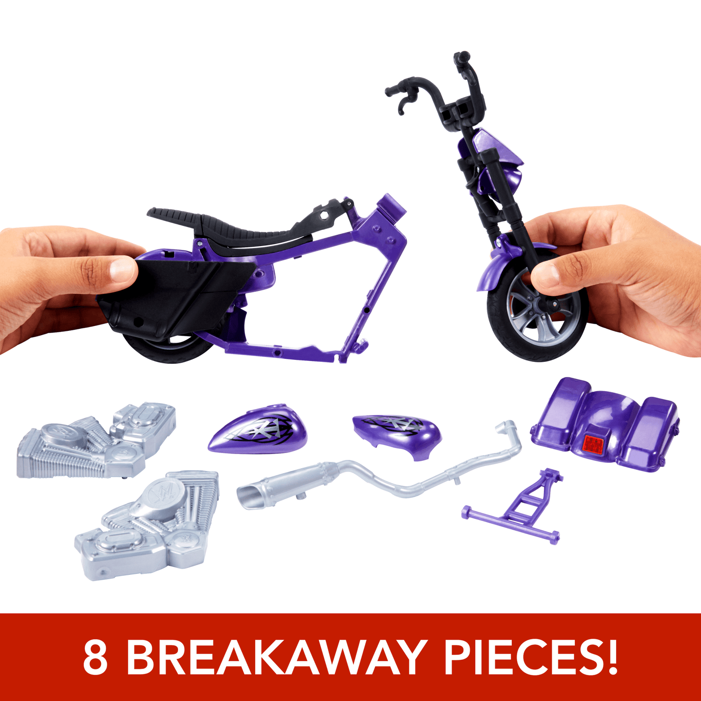 WWE Wrekkin¡¯ Slamcycle Vehicle & Undertaker Action Figure, Toy Morotcycle With Breakaway Parts