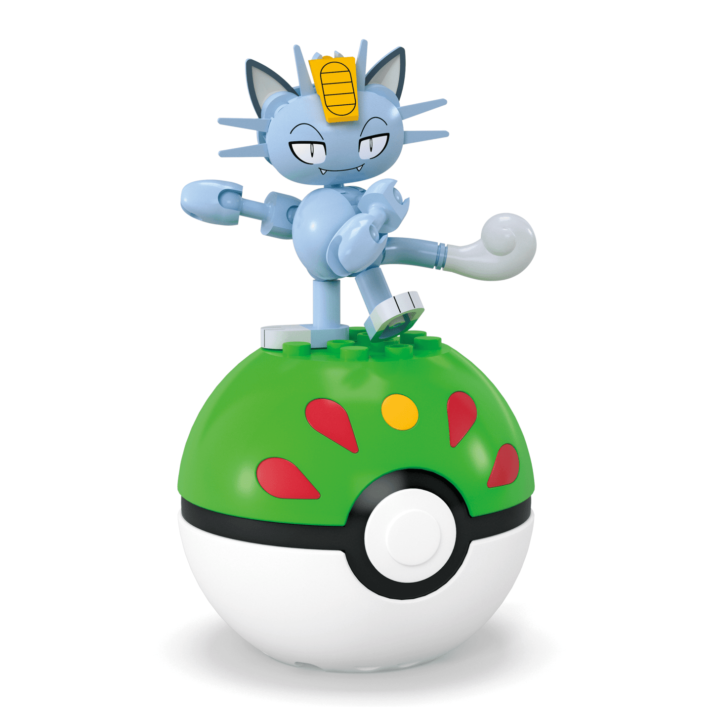 MEGA Pok¨¦mon Alolan Meowth Building Toy Kit, Poseable Action Figure (28 Pieces) For Kids