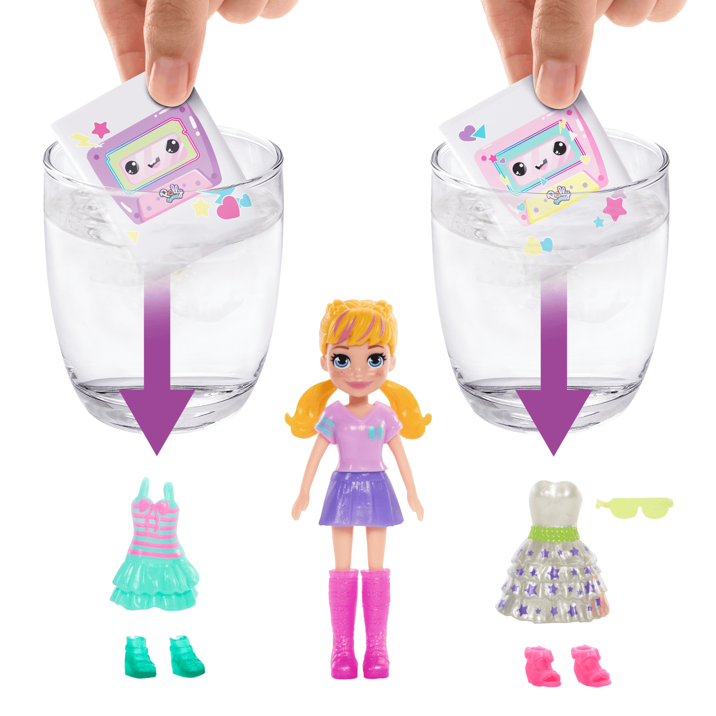 Polly Pocket Coffret de Jeu et Poup¨¦e R¨¦v¨¦lation Tenues Danse Disco