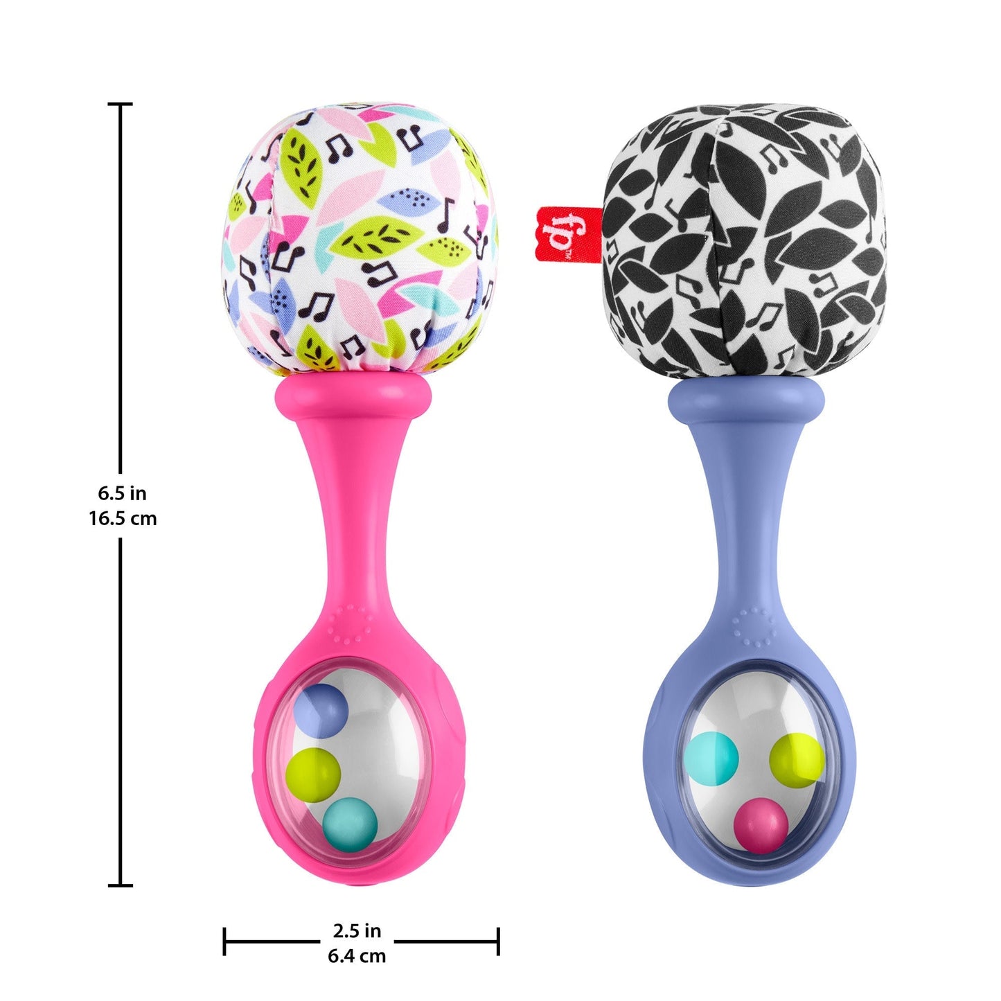 Fisher-Price Rattle ¡®n Rock Maracas Set Of 2 Baby Rattles, Newborn Toys, Pink