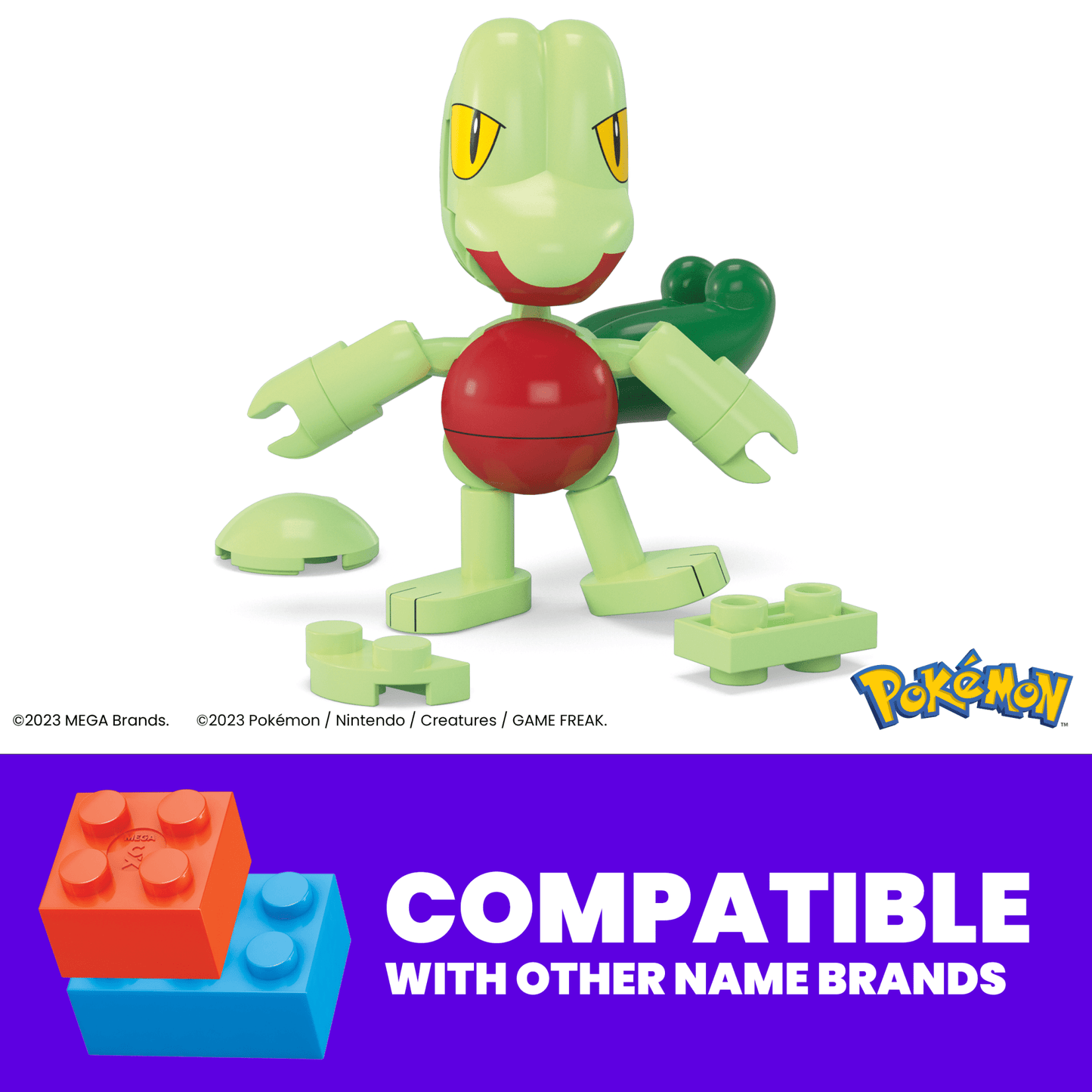 MEGA Pok¨¦mon Treecko Building Toy Kit, Poseable Action Figure (22 Pieces) For Kids